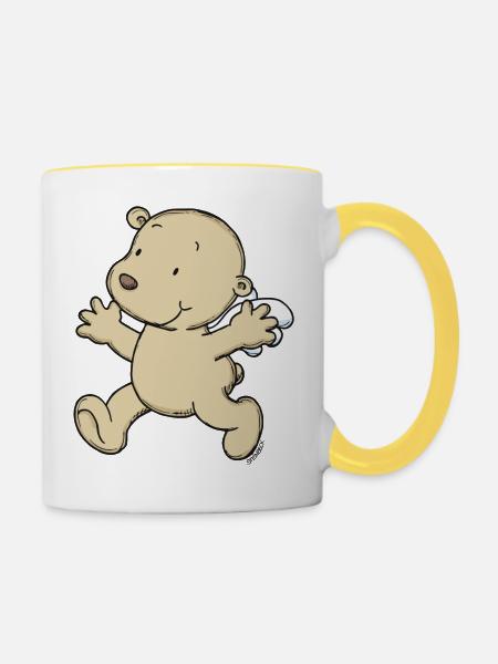 Engel_Teufel06 - Tasse zweifarbig - Weiß/Gelb