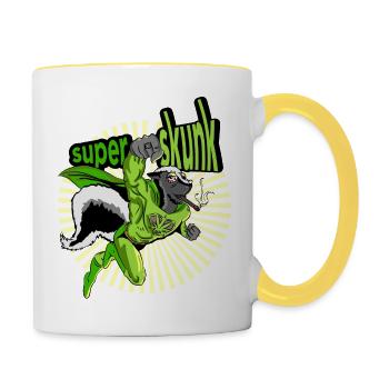 Super skunk cannabis marijuana ganja - Contrasting Mug - white/yellow - Right