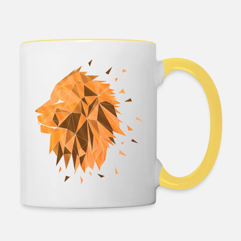 Lion - Contrasting Mug - white/yellow