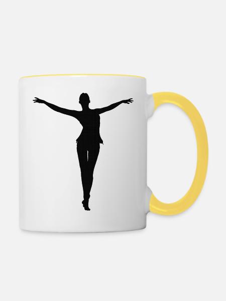 Die Tänzerin - Tasse zweifarbig - Weiß/Gelb