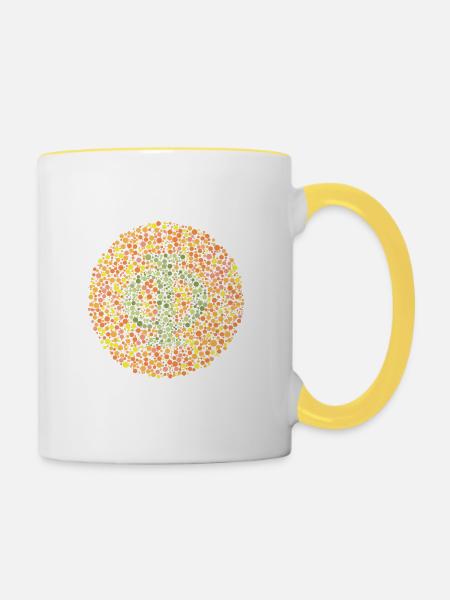 Phi-Augen-Test - Tasse zweifarbig - Weiß/Gelb