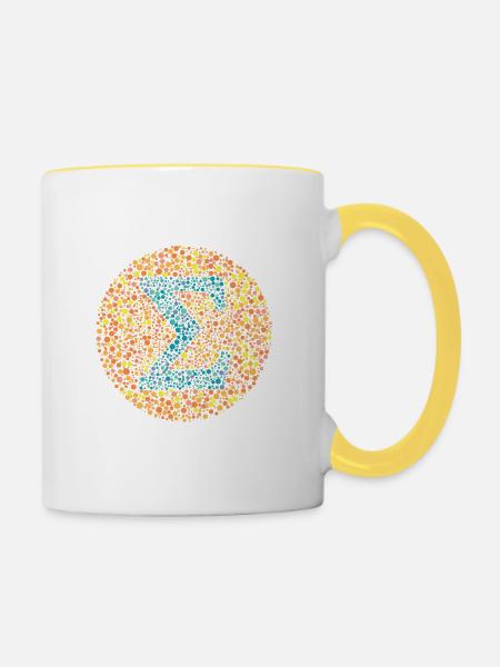 Sigma-Sehtest - Tasse zweifarbig - Weiß/Gelb