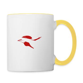 Motorcycle Shirt · Superbike · Biker · loves me - Contrasting Mug - white/yellow - Right