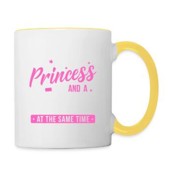 Krankenschwester Shirt · Krankenpflege Prinzessin - Tasse zweifarbig - Weiß/Gelb - Rechts
