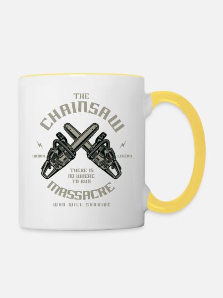 Chainsaw - Tasse zweifarbig - Weiß/Gelb
