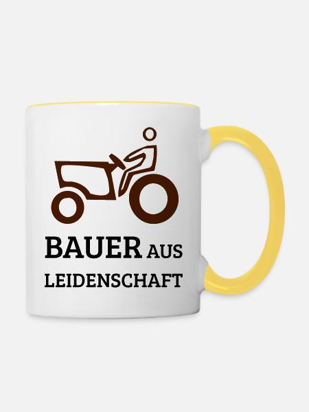 Bauer Leidenschaft - Tasse zweifarbig - Weiß/Gelb