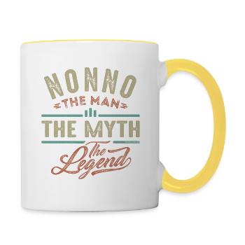 Nonno The Legend - Contrasting Mug - white/yellow - Right