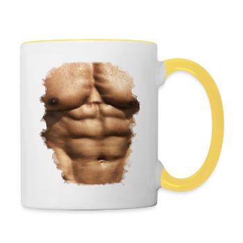 muscles 4 - Mug contrasté - blanc/jaune - Droite