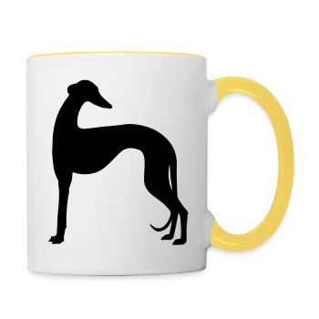 galgo shape2 - Tasse zweifarbig - Weiß/Gelb - Rechts