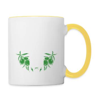 Gin Alkohol Trinken Geschenk · Gin macht schön - Tasse zweifarbig - Weiß/Gelb - Rechts