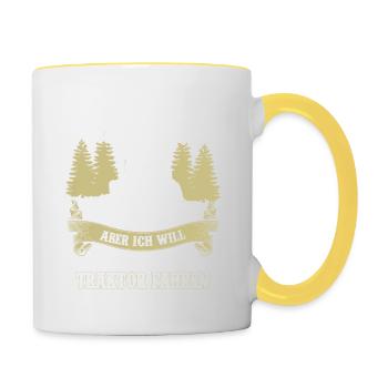 Tractor agriculture farmer gift · understand - Contrasting Mug - white/yellow - Right