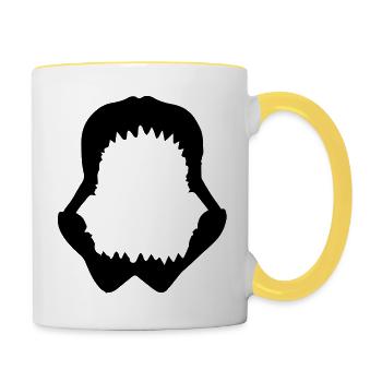 Shark Kiefer - Tasse zweifarbig - Weiß/Gelb - Rechts