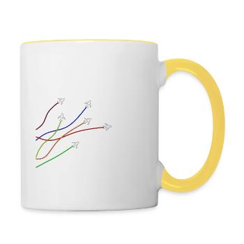 Pilote d'avion disant - Mug contrasté - blanc/jaune - Droite