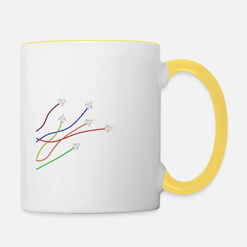 Pilot Flugzeug Spruch - Tasse zweifarbig - Weiß/Gelb