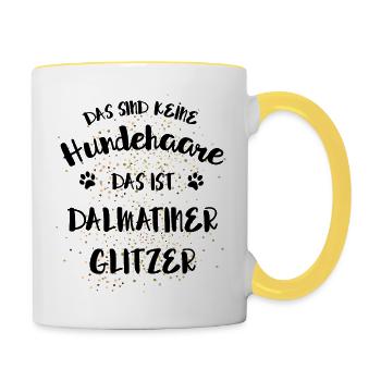 Dalmatiner - Tasse zweifarbig - Weiß/Gelb - Rechts