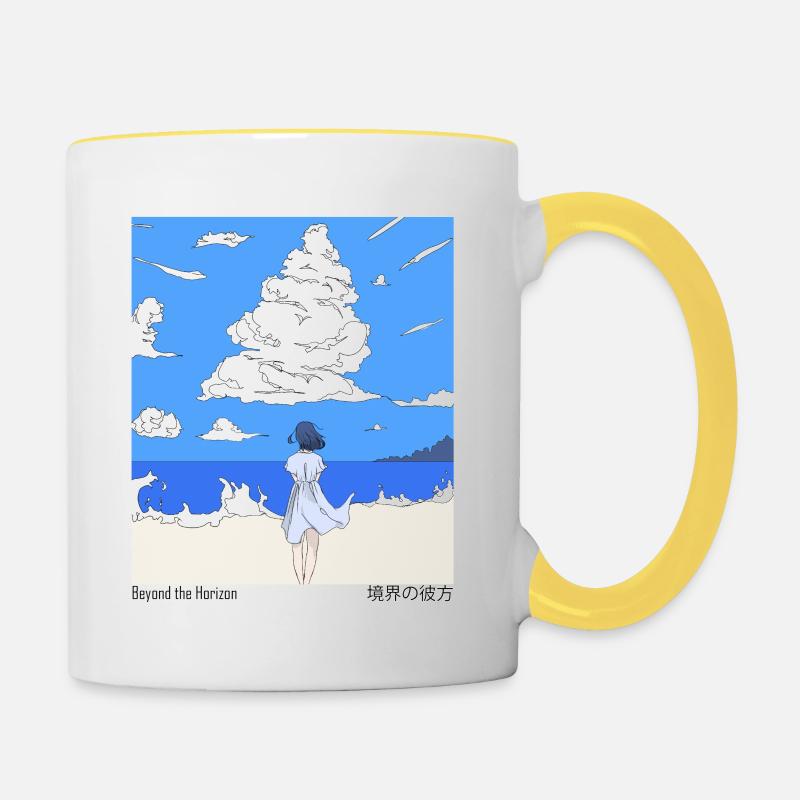 Beyond the horizon - Contrasting Mug - white/yellow