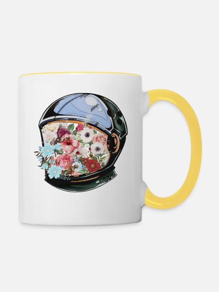 In Blüte - Tasse zweifarbig - Weiß/Gelb