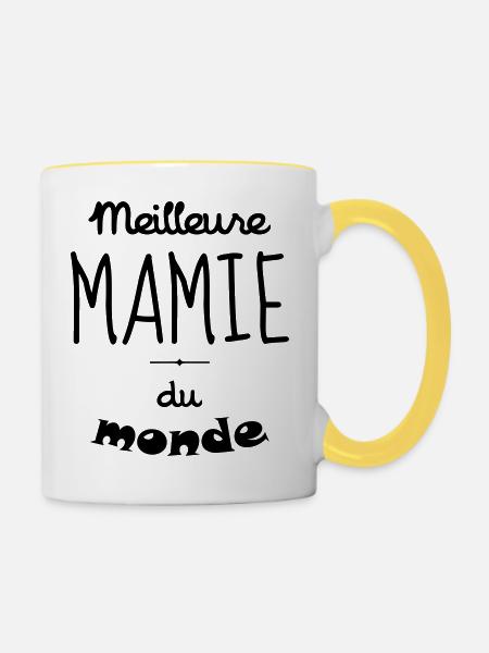 Großmütter / Oma / Mami / Großmutter / Mamy - Tasse zweifarbig - Weiß/Gelb
