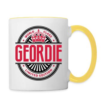 World class geordie limited edition best logo - Contrasting Mug - white/yellow - Right