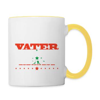 Egal wie cool vater geschenk ist Libanon - Tasse zweifarbig - Weiß/Gelb - Rechts