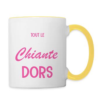 je ne suis pas tout le temps chiante - Contrasting Mug - white/yellow - Right