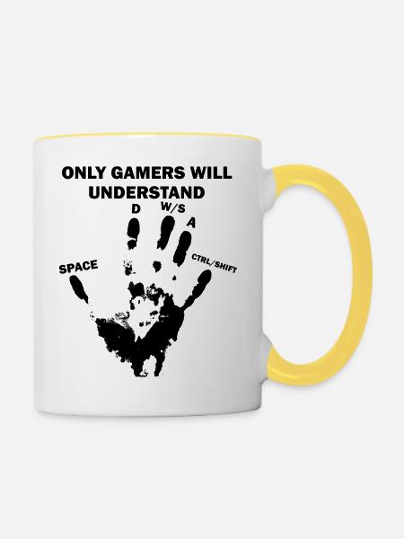 Gamer PC Online - Tasse zweifarbig - Weiß/Gelb