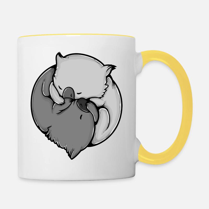 Wombat Yin Yang - Mug contrasté - blanc/jaune