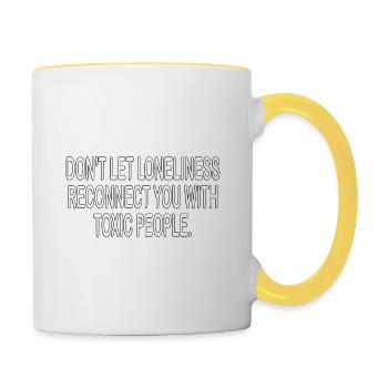 Giftige Menschen - inspirierende T-Shirt Geschenkidee - Tasse zweifarbig - Weiß/Gelb - Rechts