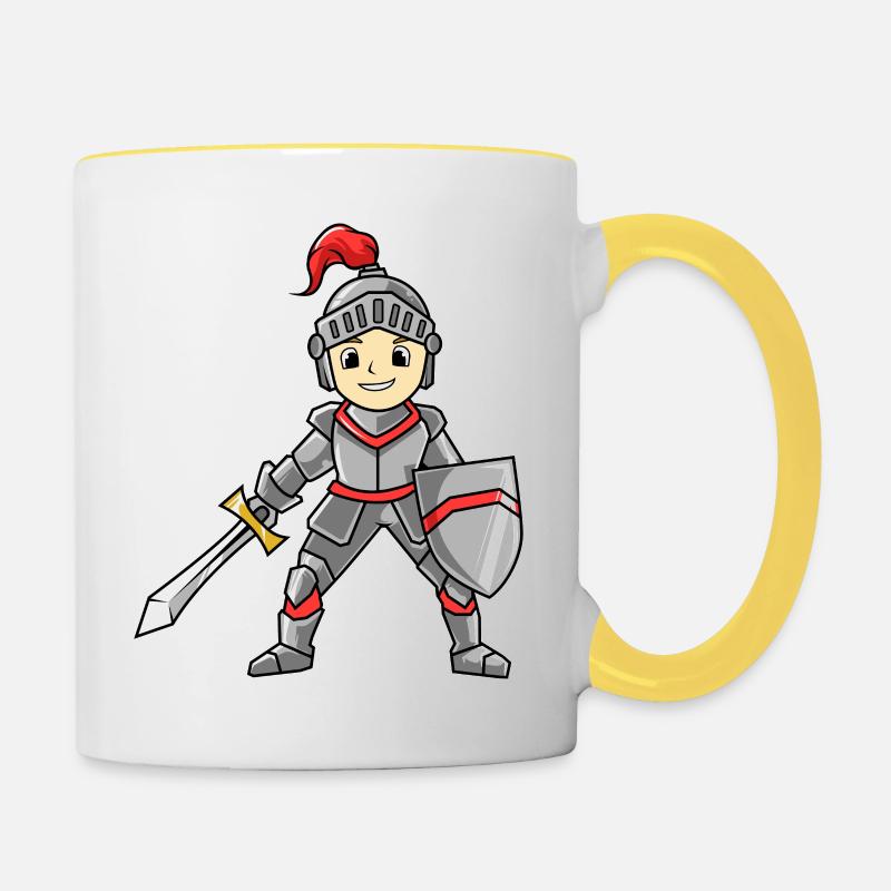 Ritter - Tasse zweifarbig - Weiß/Gelb