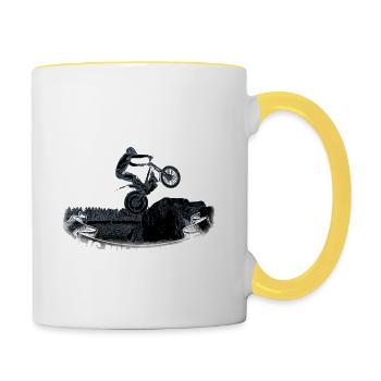 A LIFE WITH TRIAL IS MY FREEDOM - Tasse zweifarbig - Weiß/Gelb - Rechts