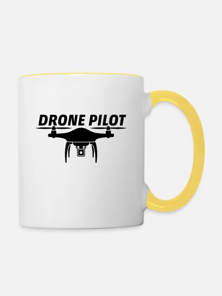 Drone Pilot - Tasse zweifarbig - Weiß/Gelb