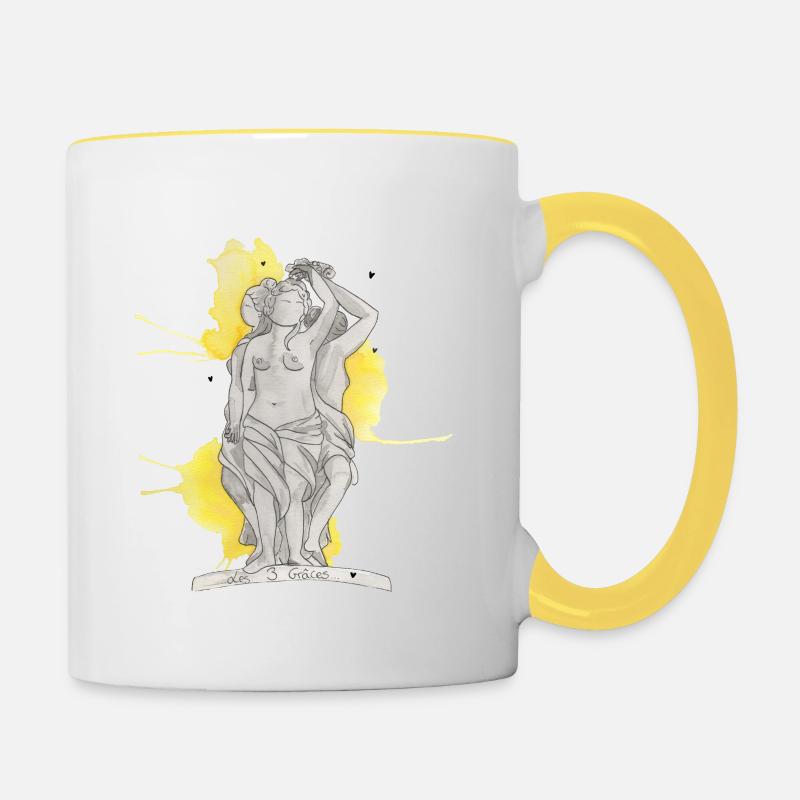 Les Trois Grâces - Mug contrasté - blanc/jaune