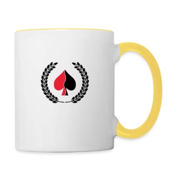 Spade hand. - Contrasting Mug - white/yellow - Right