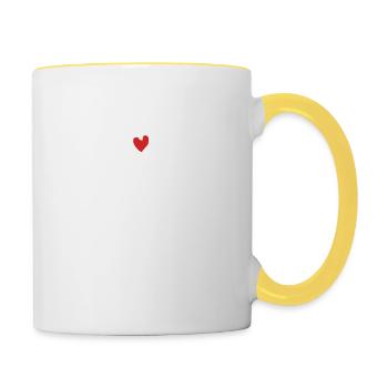 Cat Couples in love Proof of love Valentine's Day - Contrasting Mug - white/yellow - Right