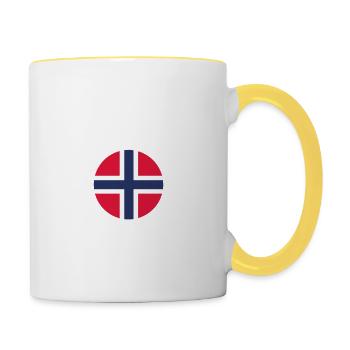 Norwegian viking Norway gift - Contrasting Mug - white/yellow - Right