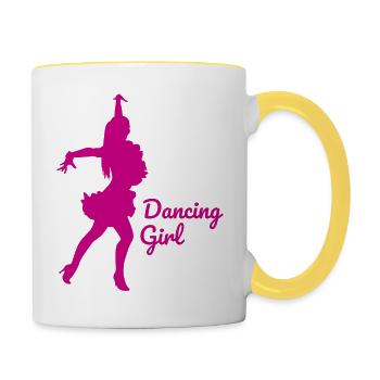 Dancing Tournament Dance Society Dance Latin Dance - Contrasting Mug - white/yellow - Right