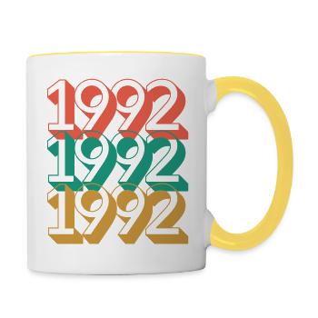 Birthday year 1992 / Vintage 1992 - Contrasting Mug - white/yellow - Right