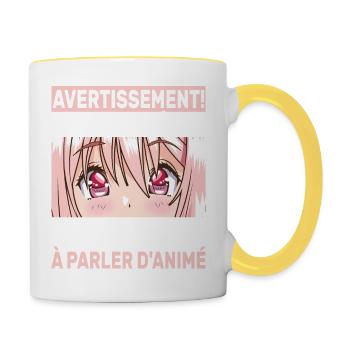Japonais Otaku Japon Drôle Manga Kawaii Animé - Mug contrasté - blanc/jaune - Droite