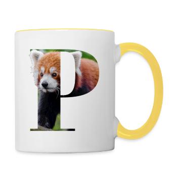 Panda Rot - Tasse zweifarbig - Weiß/Gelb - Rechts