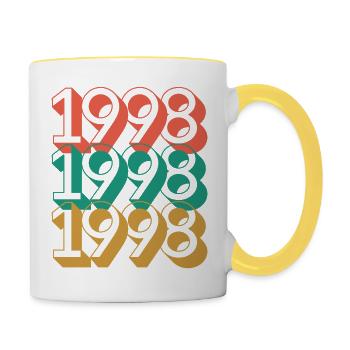 Birthday year 1998 / Vintage 1998 - Contrasting Mug - white/yellow - Right