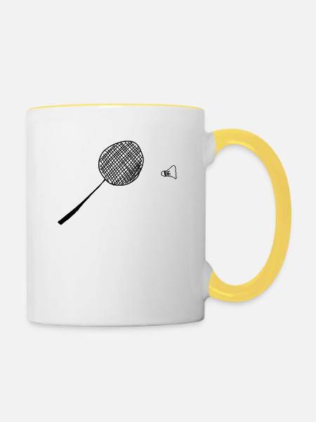 Tennis Federball - Tasse zweifarbig - Weiß/Gelb