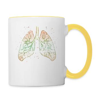Organe poumon - Mug contrasté - blanc/jaune - Droite