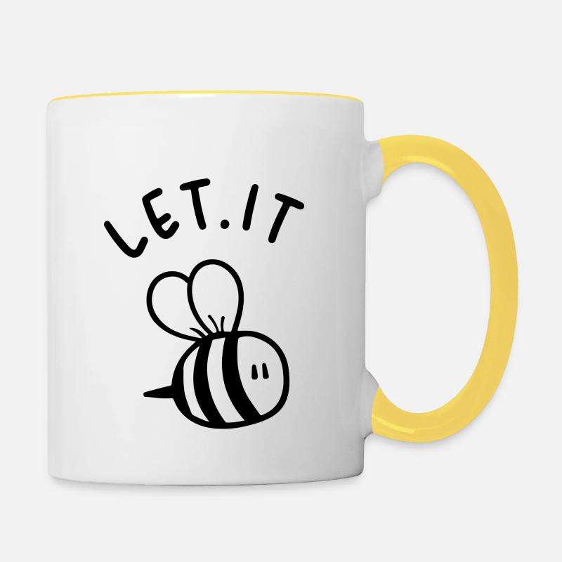 Let It Bee - Tasse zweifarbig - Weiß/Gelb