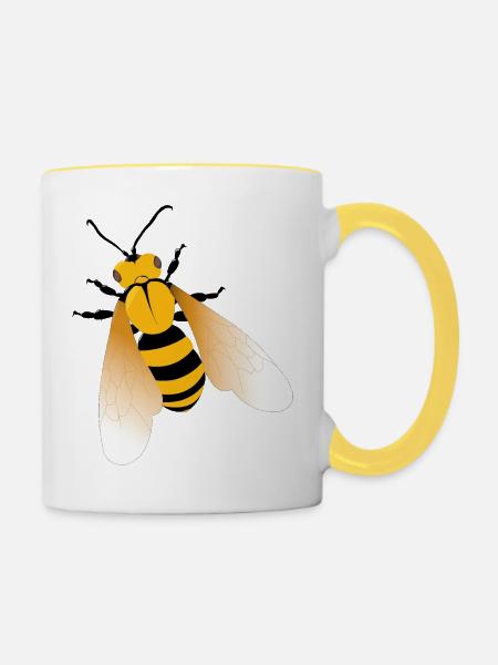 Die Bienen - Tasse zweifarbig - Weiß/Gelb