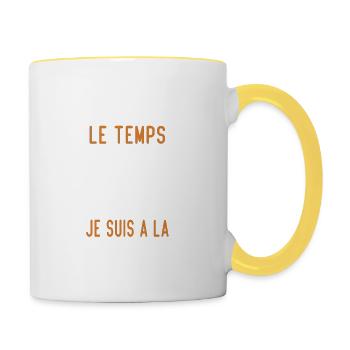 Je N'ai Pas Le Temps Je Suis À La Retraite Cadeau - Mug contrasté - blanc/jaune - Droite