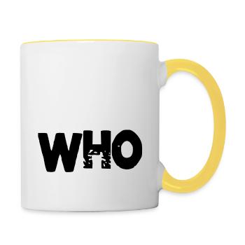 clinical informatics dad programmer - Contrasting Mug - white/yellow - Right