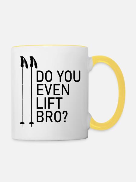Ski Skiing Après-Ski - Tasse zweifarbig - Weiß/Gelb