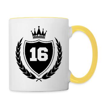 armoiries 16 - Mug contrasté - blanc/jaune - Droite