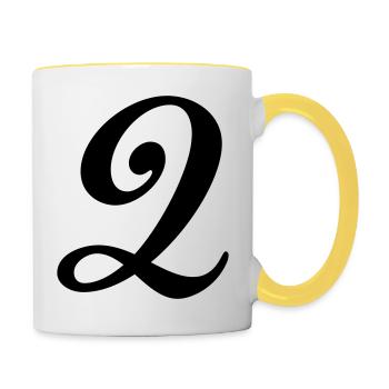 2 - Mug contrasté - blanc/jaune - Droite
