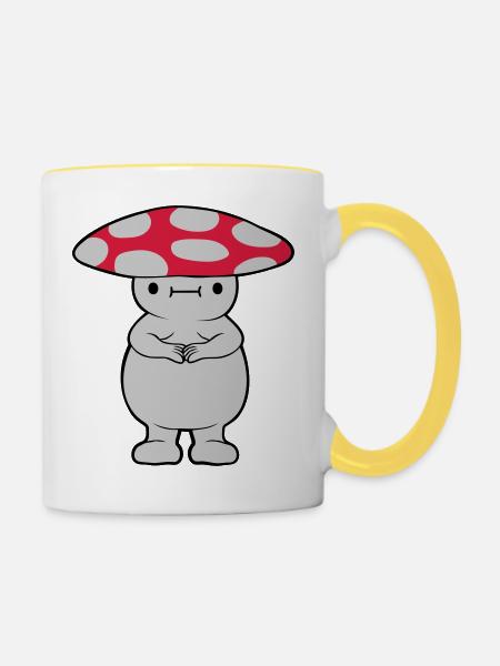 Champignon sucré épais - Mug contrasté - blanc/jaune